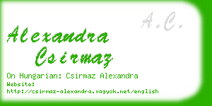 alexandra csirmaz business card